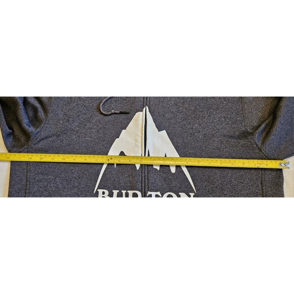 Burton Medium Full Zip Hoodie Gray w White Logo Snowboarding Outdoor - Picture 11 of 13
